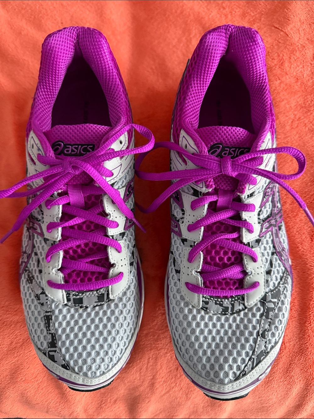ASICS Women's Athletic Running Sneakers in Pink/Purple and White